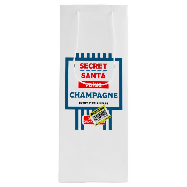 Christmas Wine And Sparkling Wine Labels Gift Bag (Front)