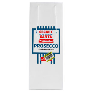 Christmas Wine And Sparkling Wine Labels Wine Gift Bag