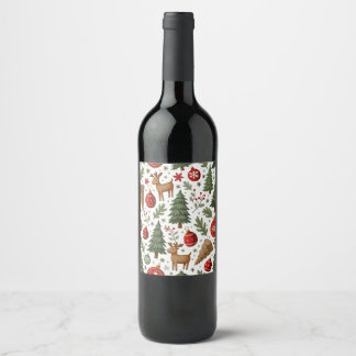 Christmas Wine Bottle Label 