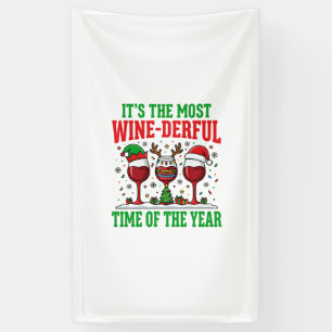 Christmas Wine-Derful Red Wine Design Banner