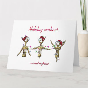 Christmas wine exrsice routine card