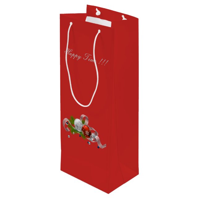 Christmas Wine Gift Bag (Back Angled)