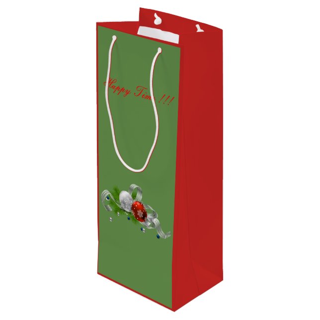 Christmas Wine Gift Bag (Back Angled)
