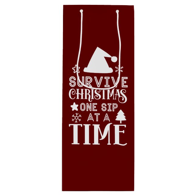 Christmas Wine Holder  Wine Gift Bag (Front)