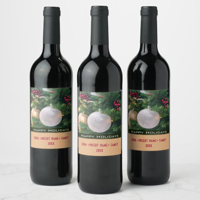 Christmas Wine Label Set (Bottles)