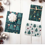 Christmas Wine Lover  Wrapping Paper Sheet<br><div class="desc">This design may be personalised by choosing the Edit Design option. You may also transfer onto other items. Contact me at colorflowcreations@gmail.com or use the chat option at the top of the page if you wish to have this design on another product or need assistance with this design. See more...</div>