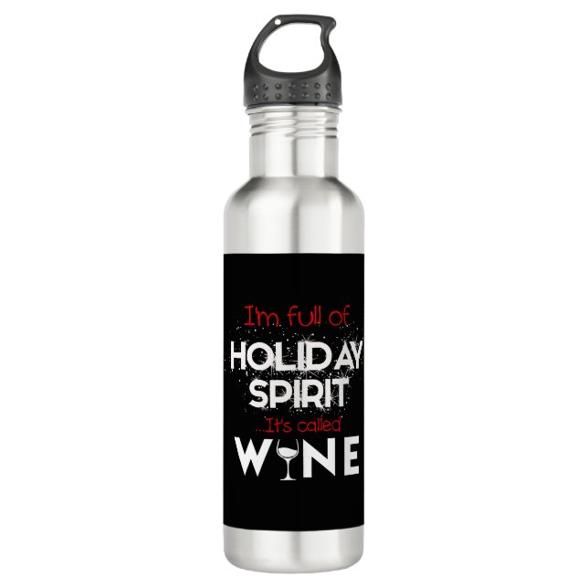 Christmas Wine Shirt - Christmas Santa 710 Ml Water Bottle (Front)