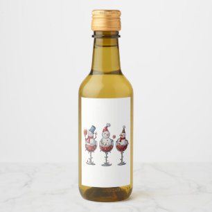 Christmas Wine Snowmen Holiday Spirits Xmas Label