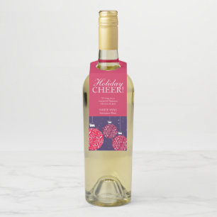 Christmas wine tags baubles red blue personalised