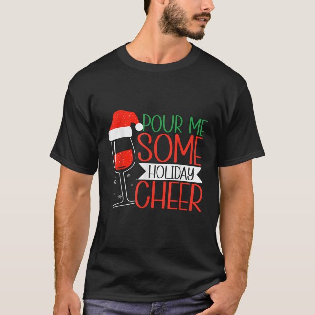 Christmas Wine Xmas Alcohol Pajama  T-Shirt (Front)