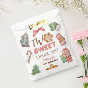 Christmas Winter 2nd Birthday Girl Cute Cookie Favour Bag