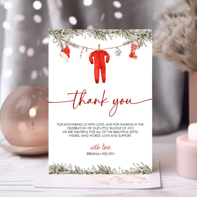 Christmas Winter Baby Shower Thank You Card (Creator Uploaded)