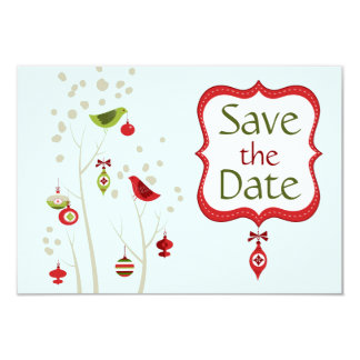 christmas wedding save the date cards