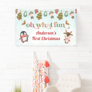 Christmas Winter Birthday Party Banner