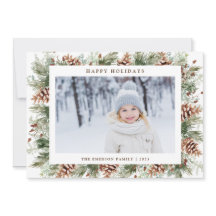 Christmas Winter Botanical Holiday Card