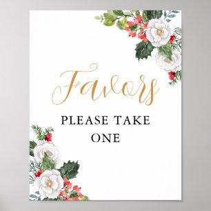 Christmas Winter Bridal Shower Favors Sign
