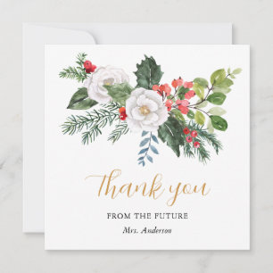 Christmas Winter Bridal Shower Thank You Card