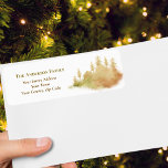 Christmas Winter Brown Hut Forest Fir Trees Name Return Address Label<br><div class="desc">Christmas Watercolor Brown Winter Forest Fir Trees Name & Return Address Label.</div>