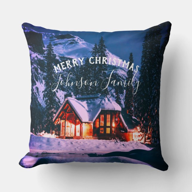Christmas Winter Cabin  Cushion (Front)