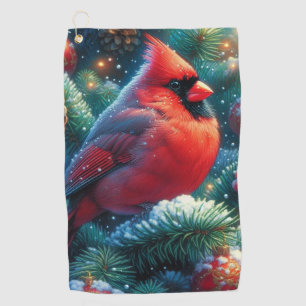 Christmas/winter Cardinal Golf Towel