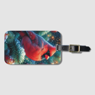 Christmas/winter Cardinal  Luggage Tag