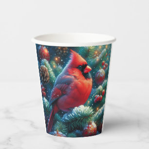Christmas/winter Cardinal Paper Cups
