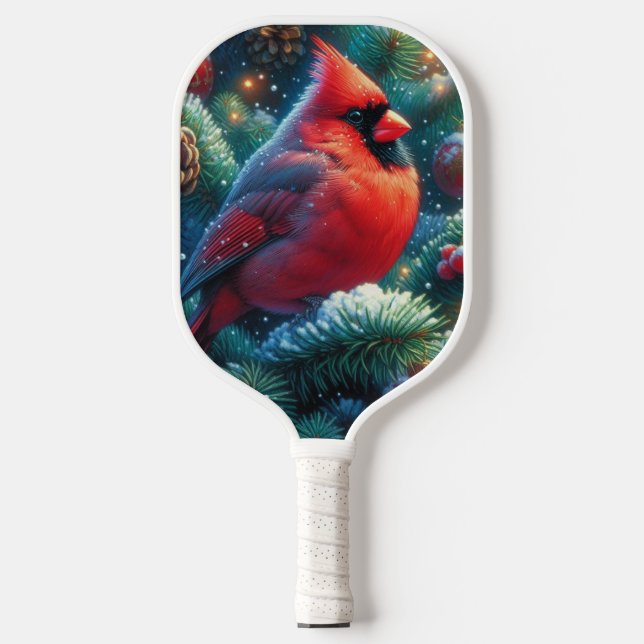 Christmas/winter Cardinal  Pickleball Paddle (Front)