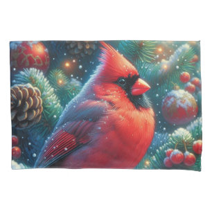 Christmas/winter Cardinal  Pillowcase