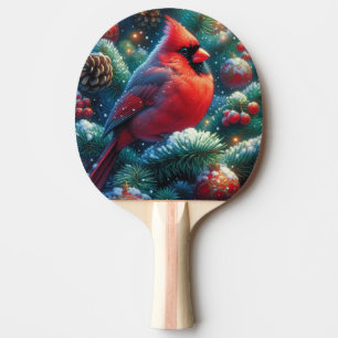 Christmas/winter Cardinal Ping Pong Paddle