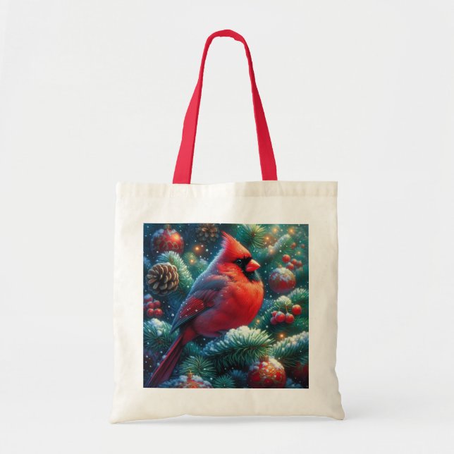 Christmas/winter Cardinal  Tote Bag (Front)