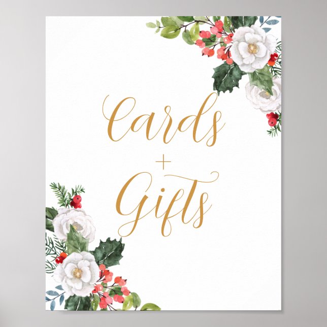 Christmas Winter Cards and Gifts Bridal Shower Poster (Front)