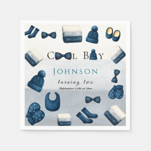  christmas winter cosy boy turning two napkin