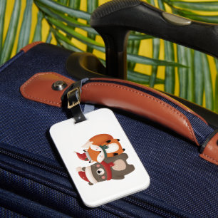 Christmas/Winter Cute Bear & Fox Luggage Tag