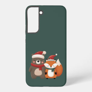 Christmas/Winter Cute Bear & Fox Samsung Galaxy Case