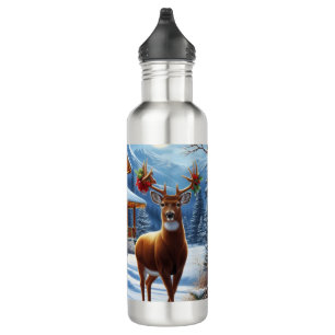 Christmas/Winter Deer Lodge 710 Ml Water Bottle