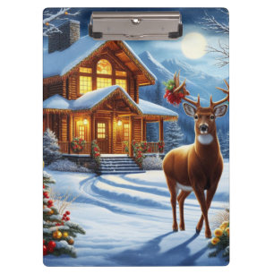 Christmas/Winter Deer Lodge Clipboard