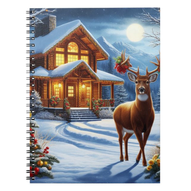 Christmas/Winter Deer Lodge Notebook (Front)