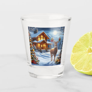 Christmas/Winter Deer Lodge Shot Glass