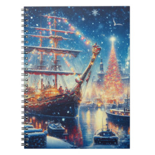 Christmas/Winter docked ship Notebook