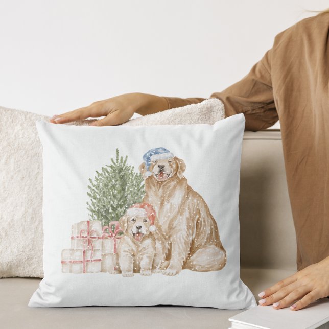 Christmas winter doggies Throw Pillow (Creator Uploaded)