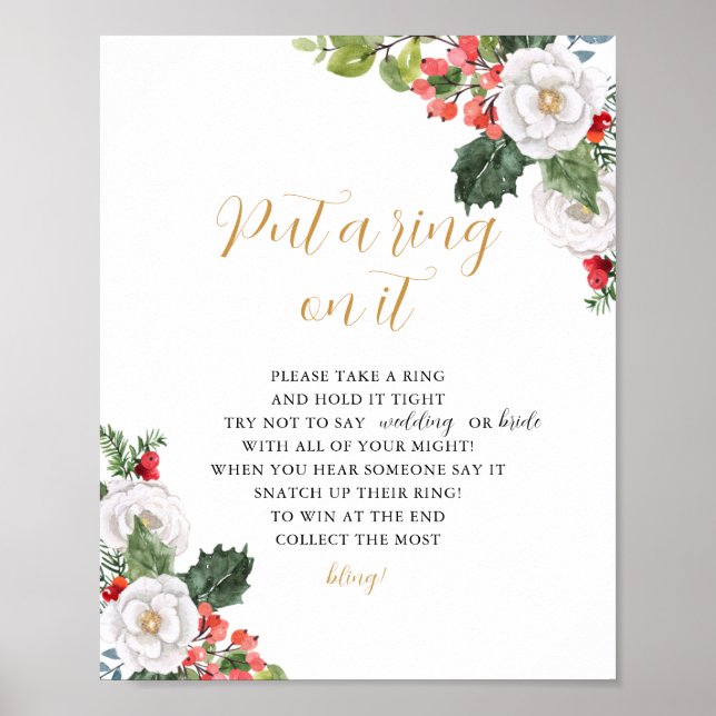 Christmas Winter dont say bride Bridal Shower Poster (Front)