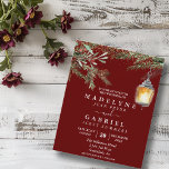 Christmas Winter Elegant Pine Drop Black Wedding  Flyer<br><div class="desc">One design per sheet. Budget invitations do not include envelopes. Flyers are printed on paper and not card stock. This design may be personalised in the area provided by changing the photo and/or text. Or it can be customised by clicking Personalise this Template and then choosing the click to customise...</div>