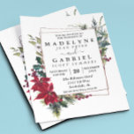 Christmas Winter Elegant Poinsettia Black Wedding  Flyer<br><div class="desc">One design per sheet. Budget invitations do not include envelopes. Flyers are printed on paper and not card stock. This design may be personalised in the area provided by changing the photo and/or text. Or it can be customised by clicking Personalise this Template and then choosing the click to customise...</div>