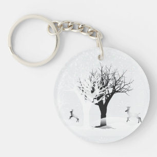 Christmas Winter Fairy Tale Fantasy Snowy Land Key Ring