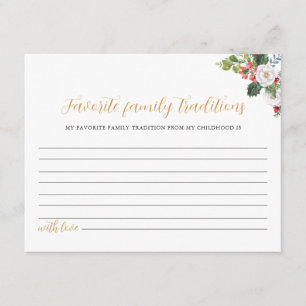 Christmas Winter Family Traditions Bridal Shower Enclosure Card