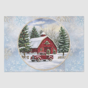 Christmas winter farm tissue paper