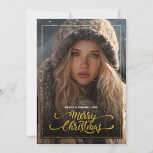 Christmas winter fashion girl invitation