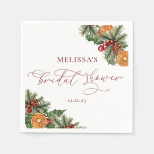 Christmas Winter Floral Bridal Shower Napkin
