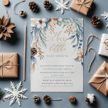 Christmas Winter Floral Merry Little Baby Shower Invitation<br><div class="desc">Christmas Winter Floral Merry Little Baby Shower Invitation</div>
