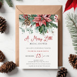 Christmas Winter Floral Merry Little Bridal Shower Invitation<br><div class="desc">Christmas Winter Floral Merry Little Bridal Shower Invitation</div>